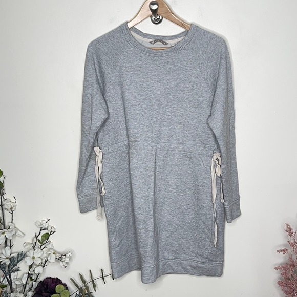 ATHLETA Studio Cinch Sweatshirt Dress Heather Gray {SS23} - Picture 2 of 6
